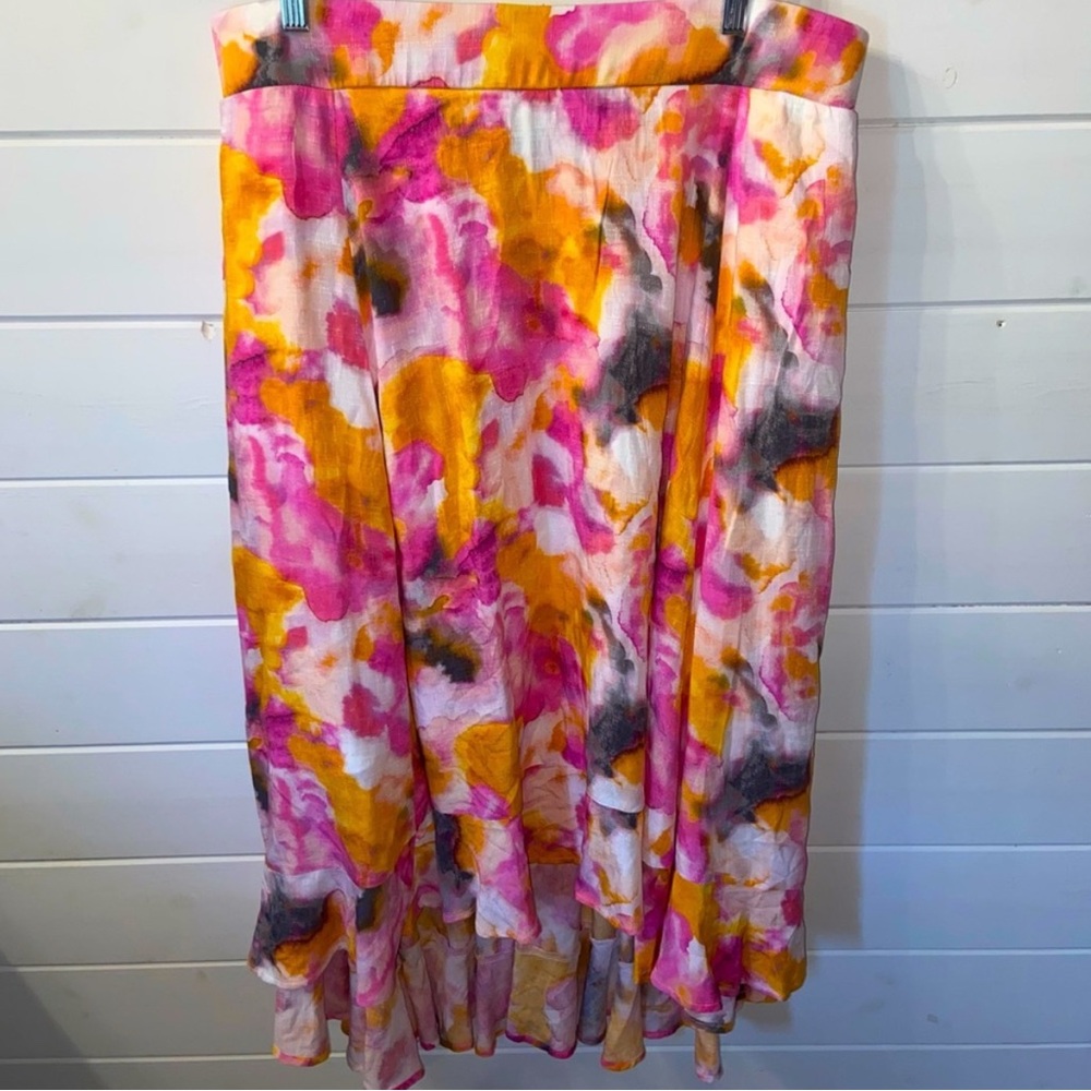 Multi Watercolor Tie-Dye Off Shoulder Skirt Set - Picture 4 of 13